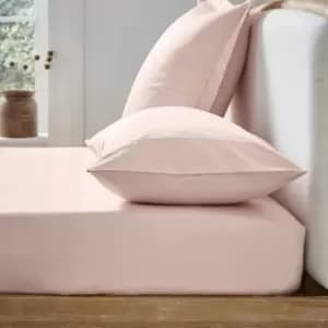 Ted Baker 250 Thread Count Plain Dye Kingsize Fitted Sheet, Soft Pink