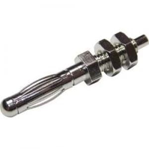 Jack plug Plug straight Pin diameter 4mm Silver SCI