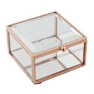 HESTIA? Glass Rose Gold Jewellery Box - Small