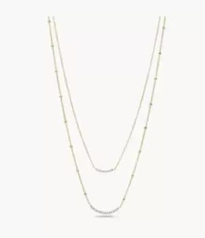 Fossil Women Sutton Shine Bright Gold-Tone Stainless Steel Multi Strand Necklace