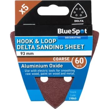 Bluespot - 19860 93mm 5 Pack 60 Grit Delta Sanding Sheets