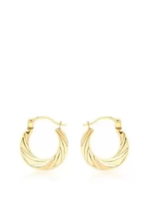 Love Gold 9Ct Yellow Gold 15.5Mm X 15Mm Twist Creole Earrings