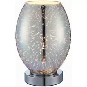 Touch On/Off Table Lamp Holographic Glass Shade Unique Modern Bedside Desk Light