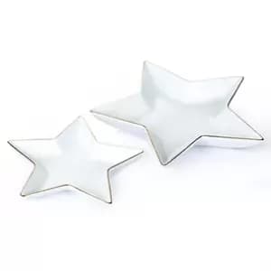 2 Piece Porcelain Rim Star Serving Dishes
