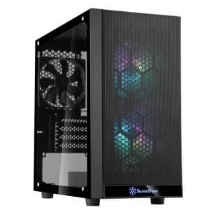 SilverStone PS15 PRO Mini-Tower Case - Black Tempered Glass