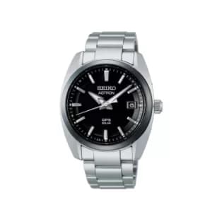 Seiko Astron GPS Solar Quartz Black Dial Stainless Steel Bracelet Mens Watch SSJ005J1