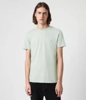 AllSaints Mens Tonic Crew T-Shirt, Bamboo Green, Size: L