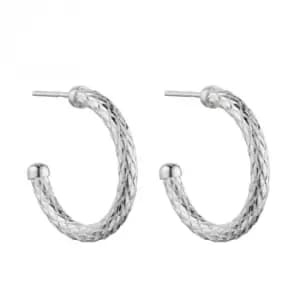 Medium Textured 3/4 Hoop Earrings E6011