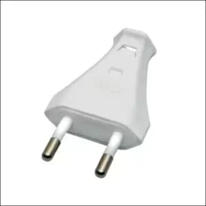 Tiger Power Supplies EU-RW-2P-W White Euro Straight Rewireable Plu...