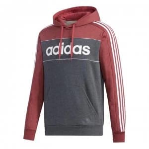 adidas Mens Colorblock Sweatshirt Hoodie - DkGrey/Red/Wht