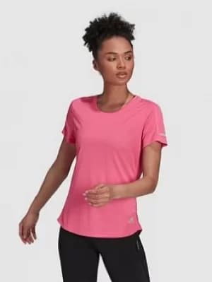 adidas Run It Tee, Pink, Size L, Women