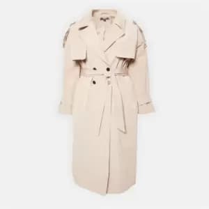 Missguided Plus Size Longline Trench Coat - Nude