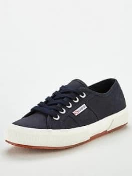 SUPERGA 2750 Cotu Classic Plimsoll, Navy/White, Size 3, Women