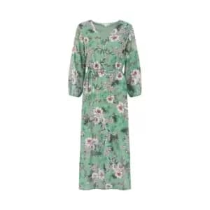 Yumi Green Tropical Palm Print Maxi Dress - Green