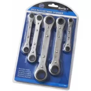 5 Piece Metric Ratchet Ring Spanner Set (6-21MM)