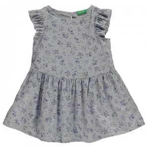 Benetton Junior Girls Floral Dress - Blue