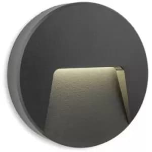 Golf Outdoor Integrated LED Surface Mounted Wall & Step Light Round Graphite IP65 - Firstlight