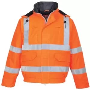 Portwest - S773ORRXL - sz XL Bizflame Rain Hi-Vis Antistatic FR Bomber Jacket - Orange - Orange