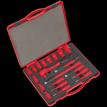 Sealey 20 Piece 1/2" Drive VDE Insulated Socket Set Metric 1/2"