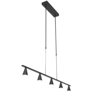 Sienna Vortex Straight Bar Pendant Ceiling Light Matt Black