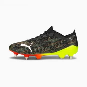 Womens PUMA Ultra 1.2 Mxsg Football Boots, Black/White/Yellow Alert Size 10 Shoes