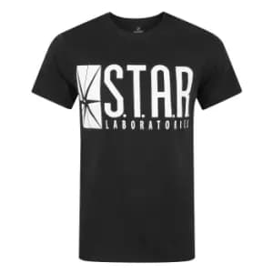 The Flash Mens TV Star Laboratories T-Shirt (M) (Black)