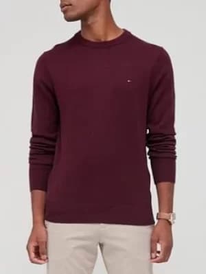 Tommy Hilfiger Pima Cotton Cashmere Knitted Jumper, Deep Burgundy Size M Men