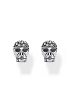 Ladies Thomas Sabo Sterling Silver Glam & Soul Diamond Skull Stud Earrings H0013-356-21