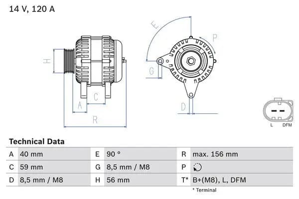 Bosch Generator Alternator charge current: 120A 0 986 041 860 Alternator VW,AUDI,FORD,Golf IV Schragheck (1J1),POLO (9N_)