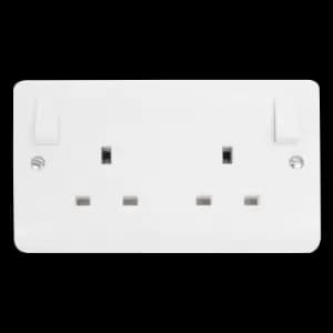 Click Scolmore Mode 15A 2 Gang Outboard Plug Socket Polar White - CMA836