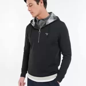 Barbour Mens Morland Half Zip Hoodie - Black - M