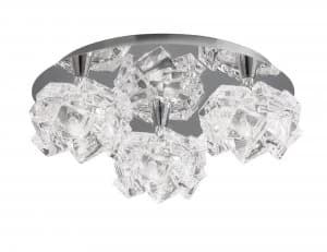 Flush Ceiling 3 Light G9 Round Small, Polished Chrome