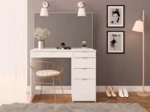 Birlea Ava White 5 Drawer Dressing Table and Mirror Flat Packed