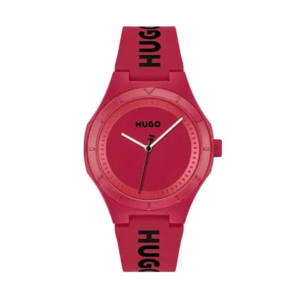 HUGO 1530346 Lit For Him Red Silicone Strap Watch - W45405