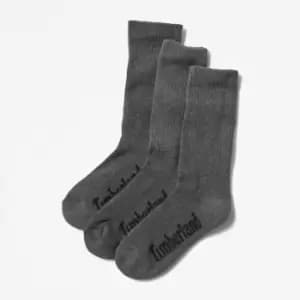 Timberland Stratham 3-pack Crew Sport Socks For Men In Dark Grey Dark Grey, Size M
