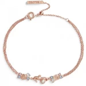 Olivia Burton Seahorse Sparkle Rose Gold Tone Chain Bracelet OBJSCB06