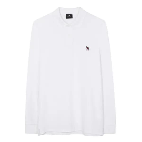 Paul Smith Long Sleeve Zebra Polo Shirt - White S