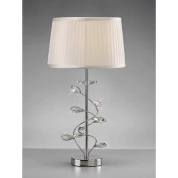 Willow Table Lamp with White Shade 1 Bulb polished chrome / crystal