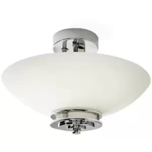 Elstead Hendrik - 3 Light Semi Flush Bathroom Ceiling Light Polished Chrome IP44, G9