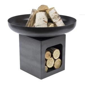 Callow Oklahoma 60cm Fire Bowl with Log Store Garden & Outdoor