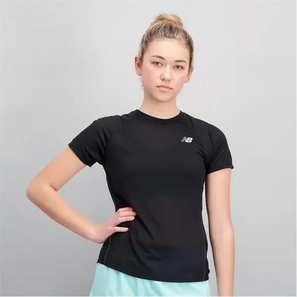 New Balance Impact Short Sleeve Run T-Shirt Womens - Black 8