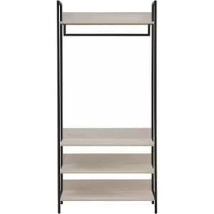 TAD367 - Zahra Bedroom Double Open Wardrobe 4 Shelves Furniture Storage Cupboard Ash Oak