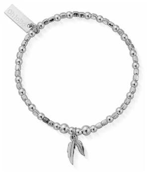 ChloBo Childrens Mini Cube Double Feather Bracelet Jewellery