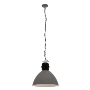 Fresh Dome Pendant Ceiling Lights Grey Industrial, Black Gloss, Metal