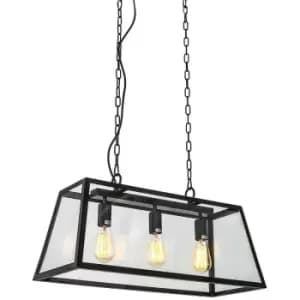 Netlighting Industrial and Retro Hanging Pendant Black Matt 3 Light, E27