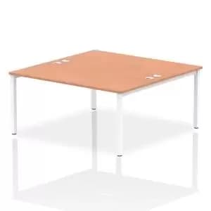 Impulse Bench B2B 2 Person 1600 White Frame Office Bench Desk Beech