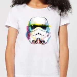 Star Wars Stormtrooper Paintbrush Womens T-Shirt - White - 3XL