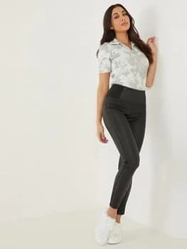 Quiz Black Faux Leather Stretch Leggings - 6