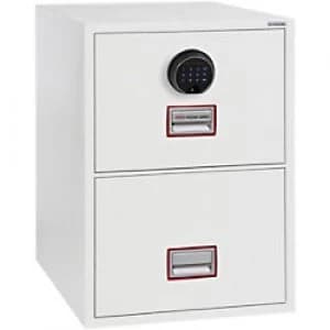 Phoenix Vertical Fire File Safe with Fingerprint Lock 62L FS2262F 720 x 530 x 810mm White