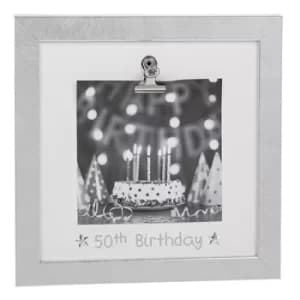 Silver Clip Frame 50th Birthday